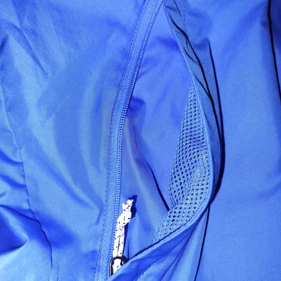 Columbia Blue Colorblock Windbreaker Jacket M Hooded - Picture 8 of 9